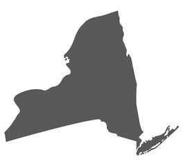 New York state map. Map of the U.S. state of New York in grey color.