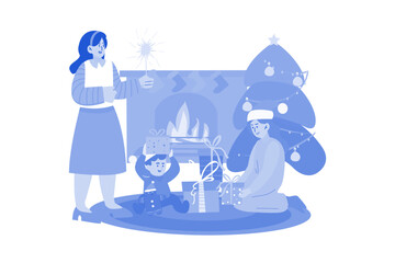 Kid Opening Christmas Gift