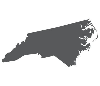 North Carolina state map. Map of the U.S. state of North Carolina.