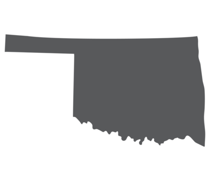 Map of Oklahoma. Oklahoma map. USA map in grey color.