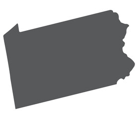 Pennsylvania state map. Map of the U.S. state of Pennsylvania.