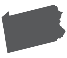 Pennsylvania state map. Map of the U.S. state of Pennsylvania.
