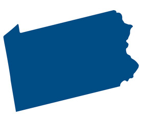 Pennsylvania state map. Map of the U.S. state of Pennsylvania. © Supatra