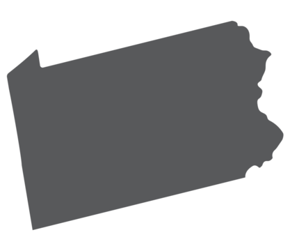 Pennsylvania state map. Map of the U.S. state of Pennsylvania.