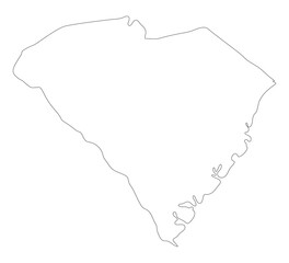 South Carolina state map. Map of the U.S. state of South Carolina.