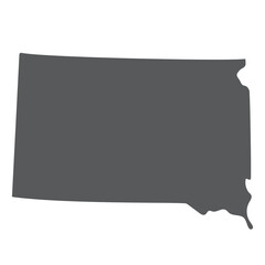 South Dakota state map. Map of the U.S. state of South Dakota.