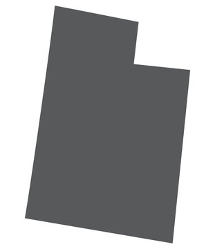 Utah state map. Map of the U.S. state of Utah in grey color.