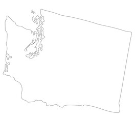 Washington state map. Map of the U.S. state of Washington.