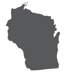 Fotobehang Wisconsin state map. Map of the U.S. state of Wisconsin. © Supatra