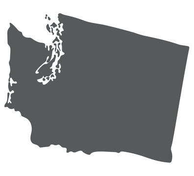 recommend clip art: Washington state map. Map of the U.S. state of Washington in grey color.