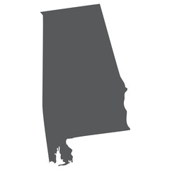 Alabama state map in grey