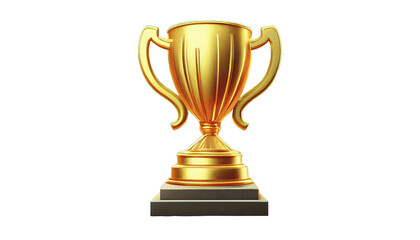 gold trophy isolated on transparent background, png, trophy - obrazy, fototapety, plakaty