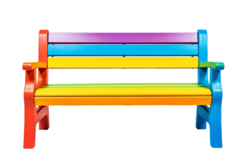 colorful Bench, PNG image, isolated object