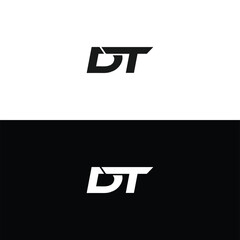 Obraz premium DT logo. D T design. White DT letter. DT, D T letter logo design. Initial letter DT linked circle uppercase monogram logo. D T letter logo vector design. 