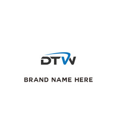 DTW logo. D T W design. White DTW letter. DTW, D T W letter logo design. Initial letter DTW linked circle uppercase monogram logo. D T W letter logo vector design.	
