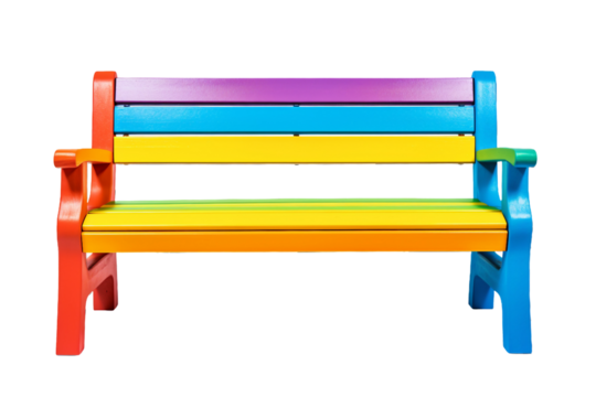 colorful Bench, PNG image, isolated object