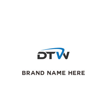 DTW logo. D T W design. White DTW letter. DTW, D T W letter logo design. Initial letter DTW linked circle uppercase monogram logo. D T W letter logo vector design.	
