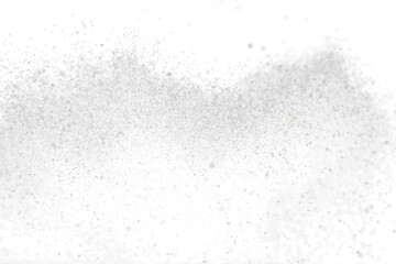Explosion metallic black glitter sparkle. Dark Glitter powder spark blink celebrate, blur foil explode in air, fly throw black glitters particle. Black background isolated, selective focus Blur bokeh - obrazy, fototapety, plakaty