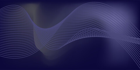 Abstract wave element for design. Digital frequency track equalizer. Stylized line art background. Vector illustration. Wave with lines created using blend tool. Curved wavy line, modern