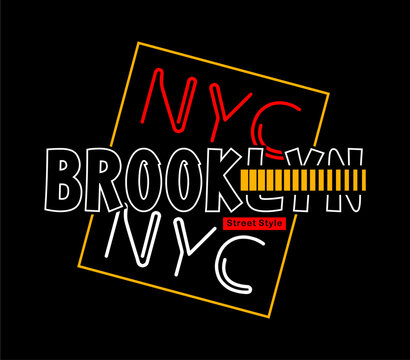 typography brooklyn for print t shirt