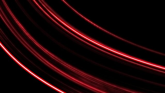 Red color neon lights glowing. Futuristic and trendy  seamless neon light line technology motion background.