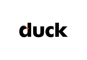 Duck Typography Lettering Letter Mark Logo Design