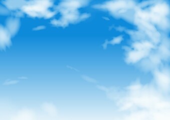 青空と雲の背景フレーム