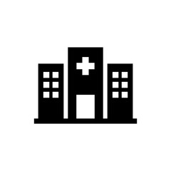 Fototapeta premium Hospital building flat icon vector design.