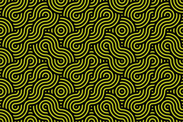 green wavy lines abstract seamless pattern background