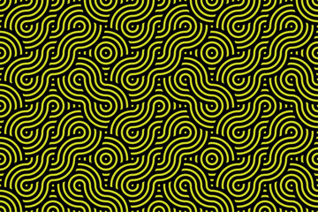 green wavy lines abstract seamless pattern background