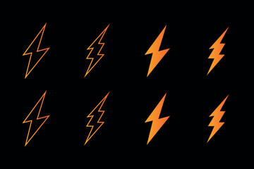 Electricity icon, lightning strike, energy, electricity icon. - obrazy, fototapety, plakaty