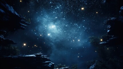 Enchanting Starry Sky from Forest Clearing