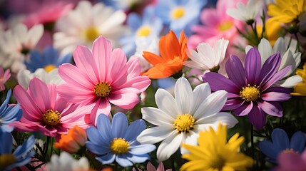 Vibrant Cosmos Flowers in Full Bloom