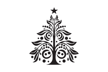 Christmas tree silhouette png vector