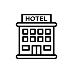 Hotel icon simple flat pictogram for business, marketing, internet concept. Trendy modern vector symbol for web site design or mobile app.