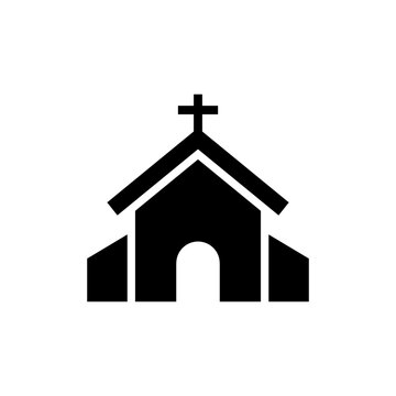 Church icon design trendy illustration.