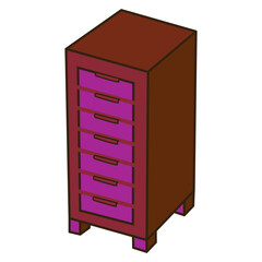 Filing Cabinet For Business Document Icon Vector Illustration