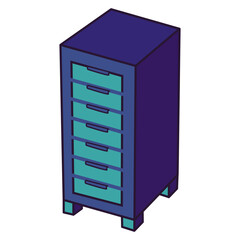 Filing Cabinet For Business Document Icon Vector Illustration