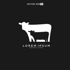 Cow breeder logo. beef vector icon