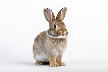 Fototapeta premium Image of pygmy rabbit on white background. Wildlife Animals, Mammals, Illustration, Generative AI.