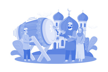 Eid al Adha Illustration concept on white background