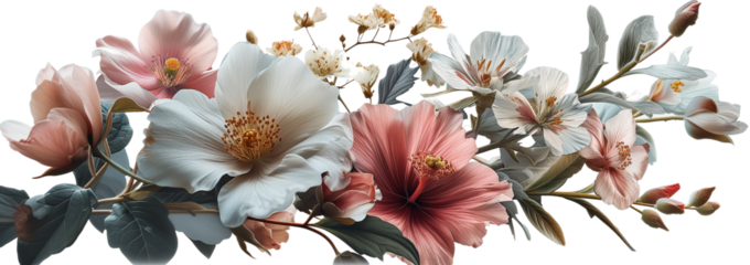 flower frame clipart border, transparent, isolated, png, vector, romantic on white background