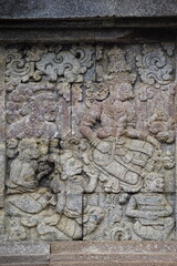 The carved stone in the of penataran temple, in Blitar, East Java, Indonesia