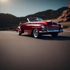 Fototapeta na wymiar red car in the desert