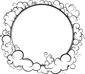 Circle cloud smoke frame drawing