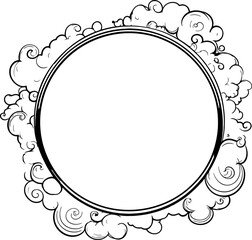 Circle cloud smoke frame drawing