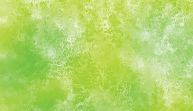 Green watercolor stains background. Lettering Save Earth, typographic composition with date and leaves. Aquarelle texture, template.