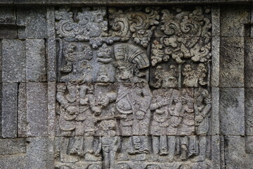 The carved stone in the of penataran temple, in Blitar, East Java, Indonesia