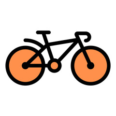 Bicycle Colored Outline Icon Design Vector