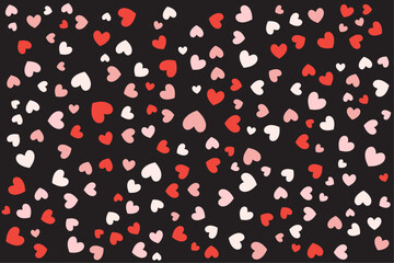 Red love heart shape abstract seamless trendy pattern for happy valentines day